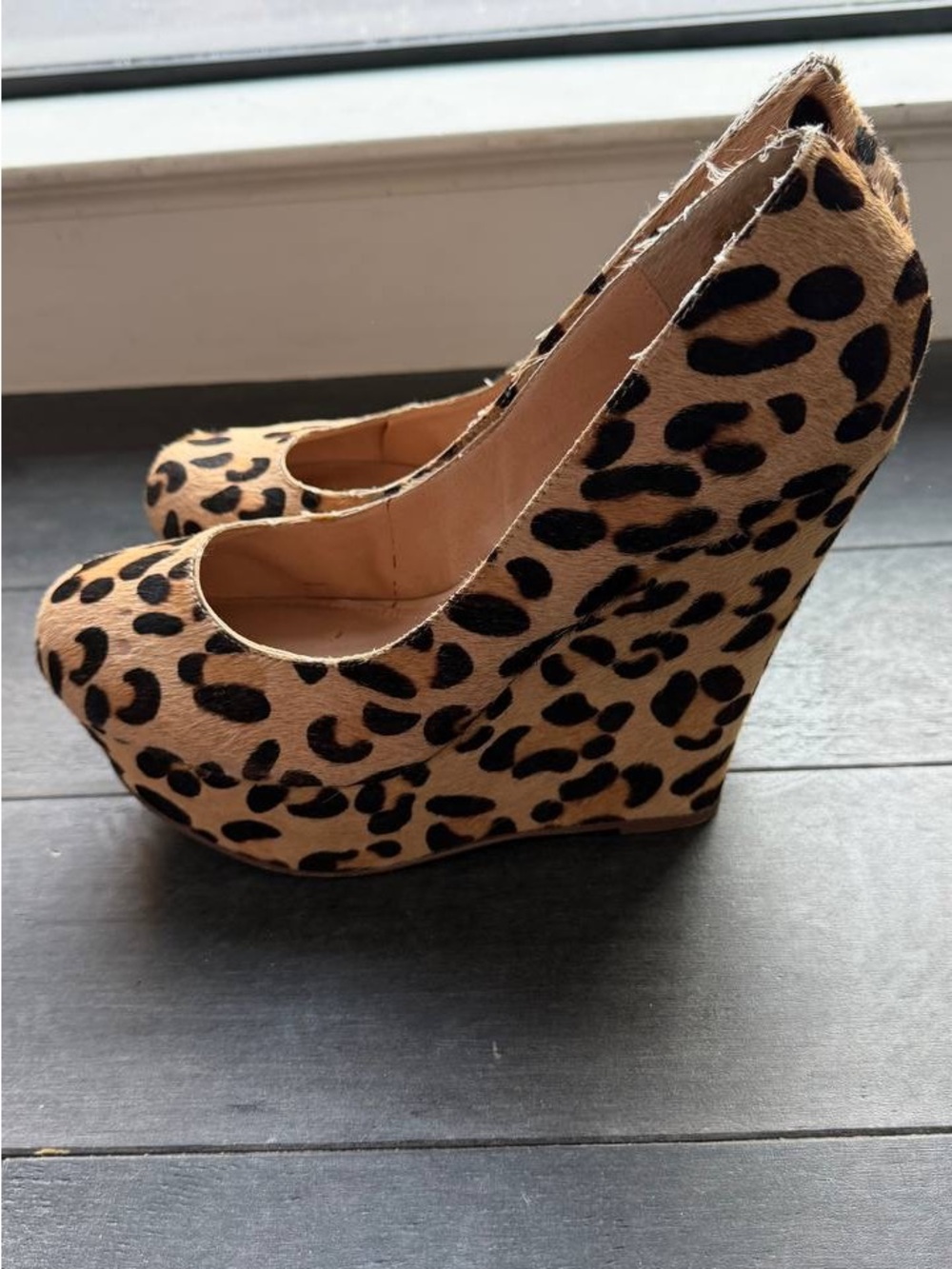 Steve Madden Leopard-Print Platform Wedge Pumps - Tan & Black
